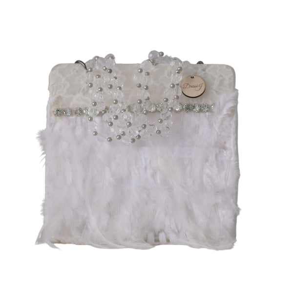 White Feather lace bag