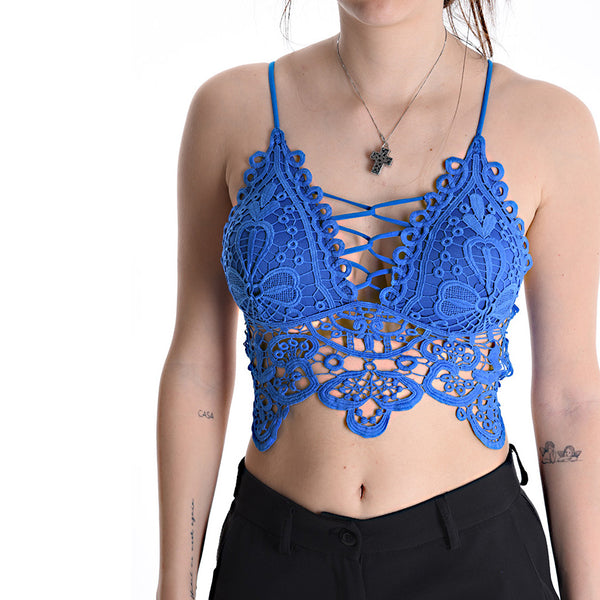 Top in pizzo + in omaggio borsa-rete