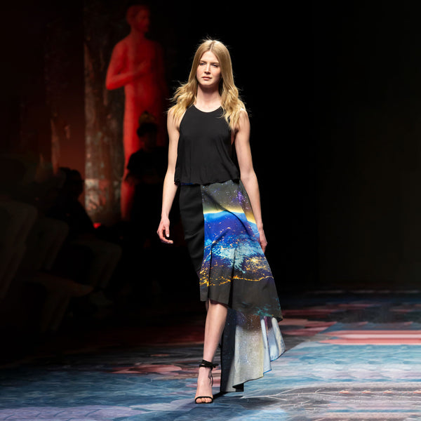 YOUniverse BlueBlack - Long skirt