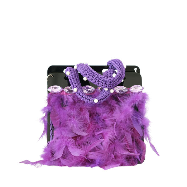 Bolso de plumas violeta