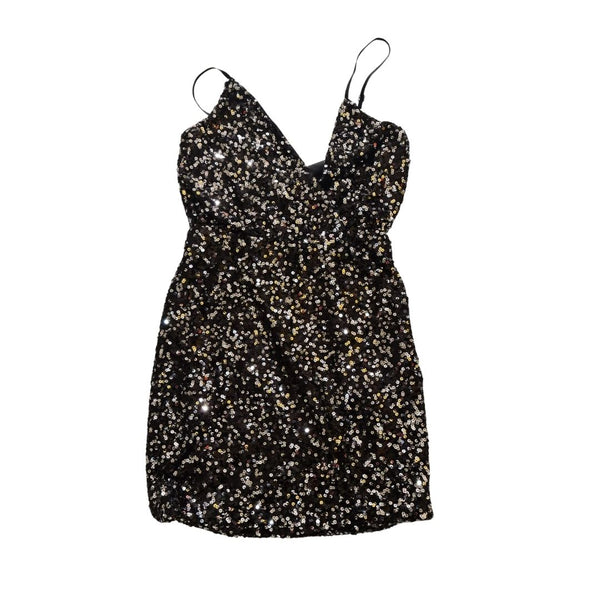 Vestido elegante Happy New Year (negro/plateado)